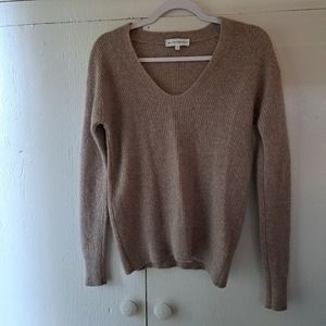 White + Warren Cashmere Soft V-Neck Ribbed Sweater SZ S